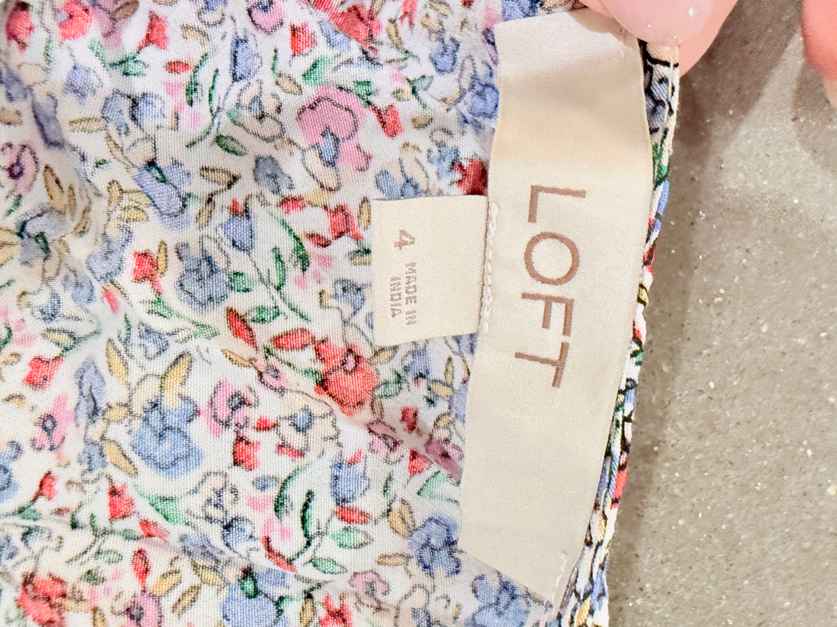 Womens Loft Floral Midi Dress Size 4 EUC
