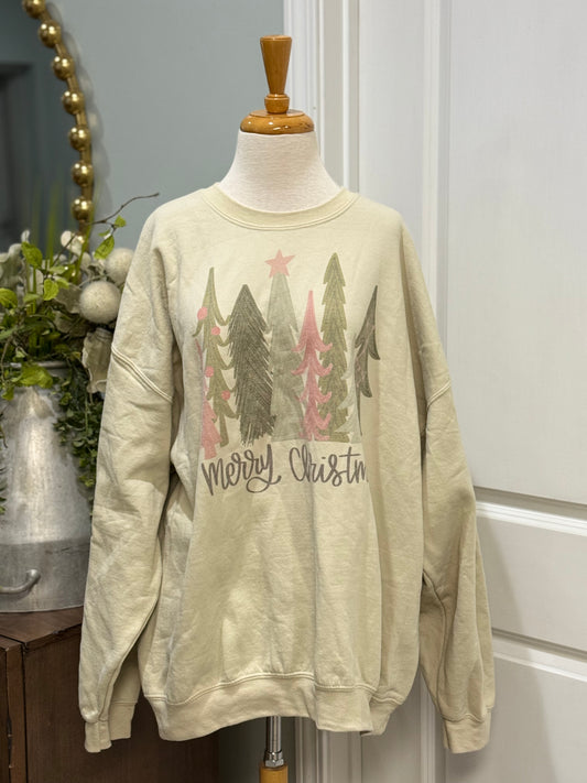 Womens Merry Christmas Sweatshirt Size 2XL