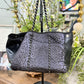 Large Black Neoprene Handbag EUC