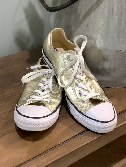 Womens Gold Converse Sneakers Size 10