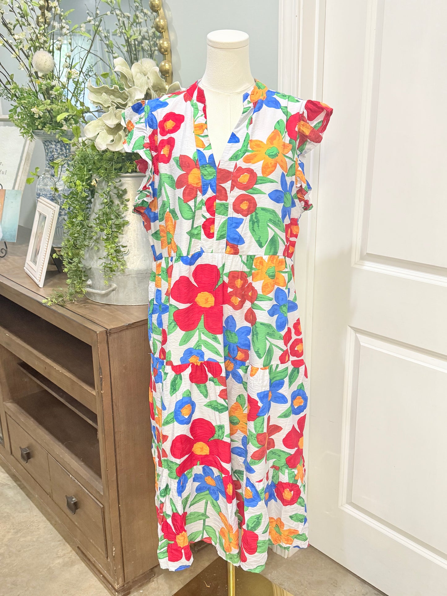 Womens Chicsoul Floral Dress 1X EUC