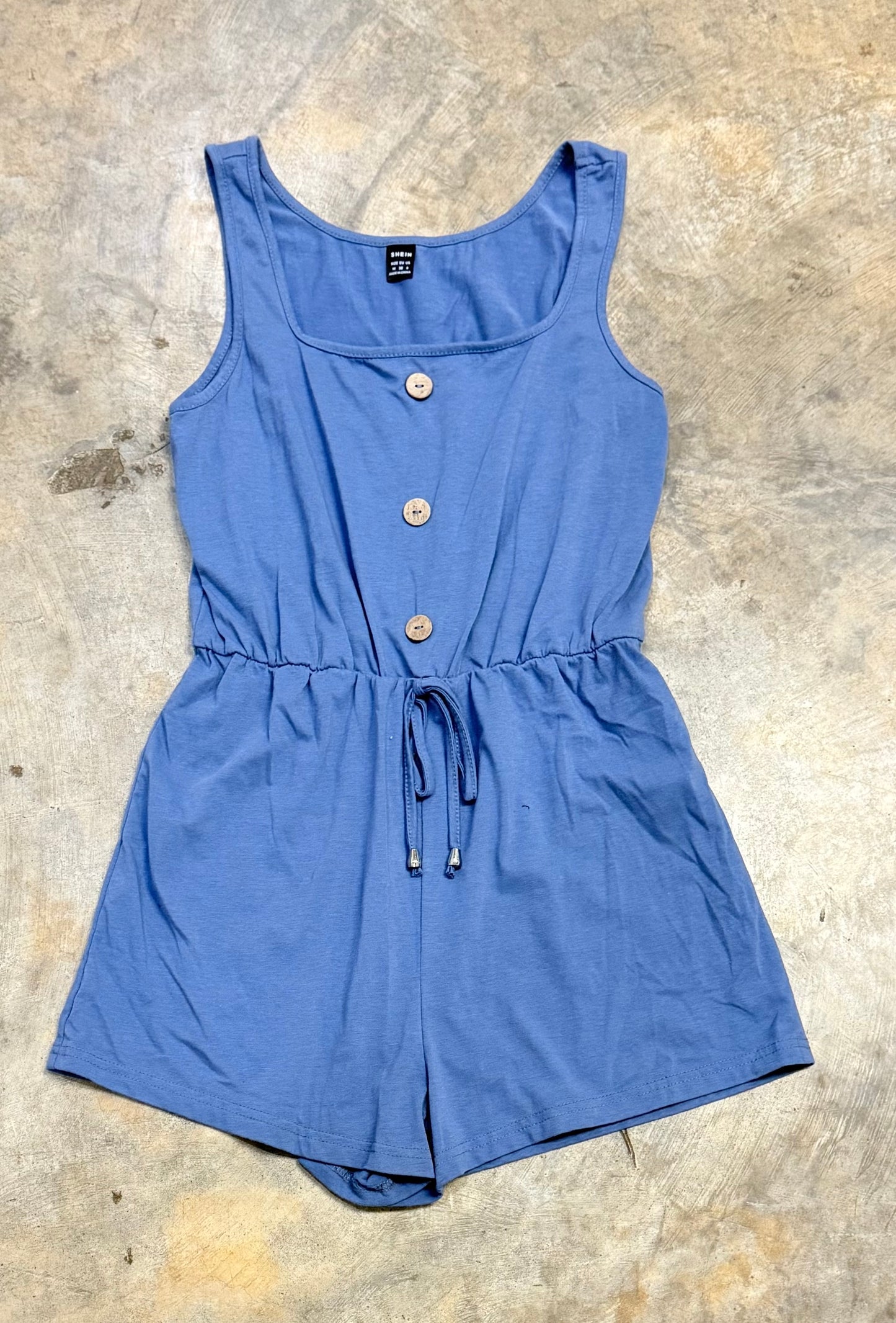 Womens Blue Short Romper Medium EUC