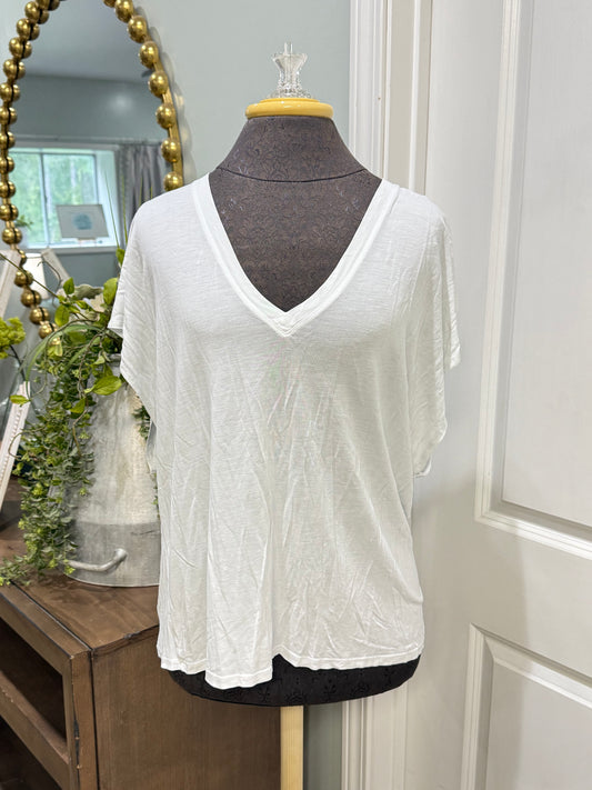Womens Zara White Tshirt Large EUC