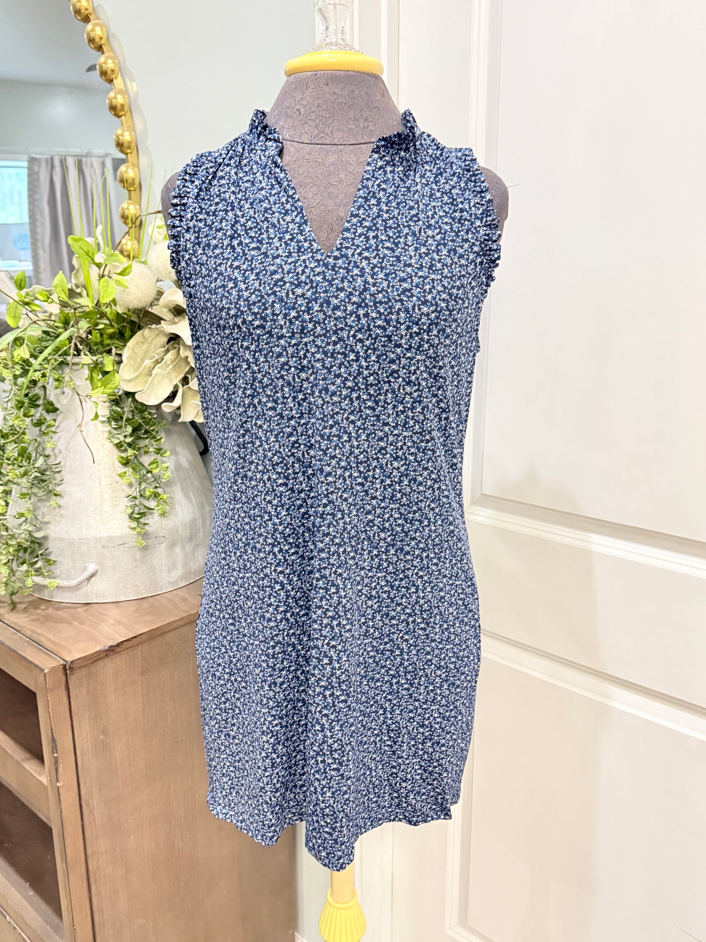 Womens Michael Kors Navy Sleeveless Dress Medium EUC