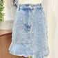 Womens Denim Skirt with Stones Large NWT