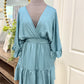 Womens Glam Satin Dress Large EUC