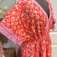 Womens Red Floral Tasseled Tied Sleeve Empire Waist Maxi Dress M-XL NEW