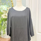 Womens Black Satin Blouse Large EUC