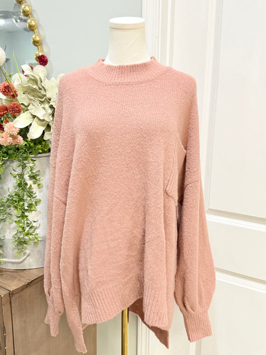 Womens Pink Fuzzy Sweater Medium EUC
