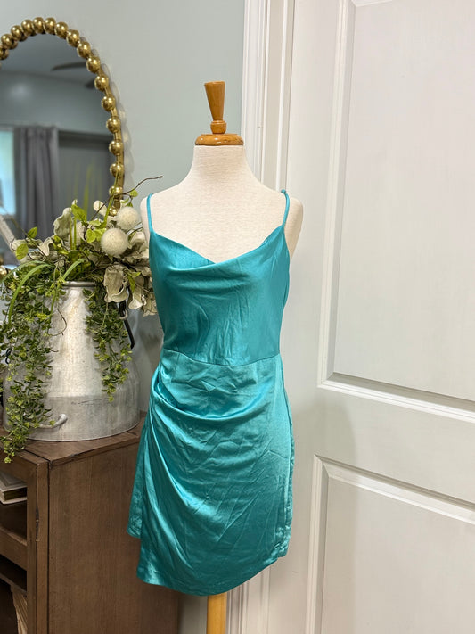Womens Glam Satin Cocktail Dress Size Medium