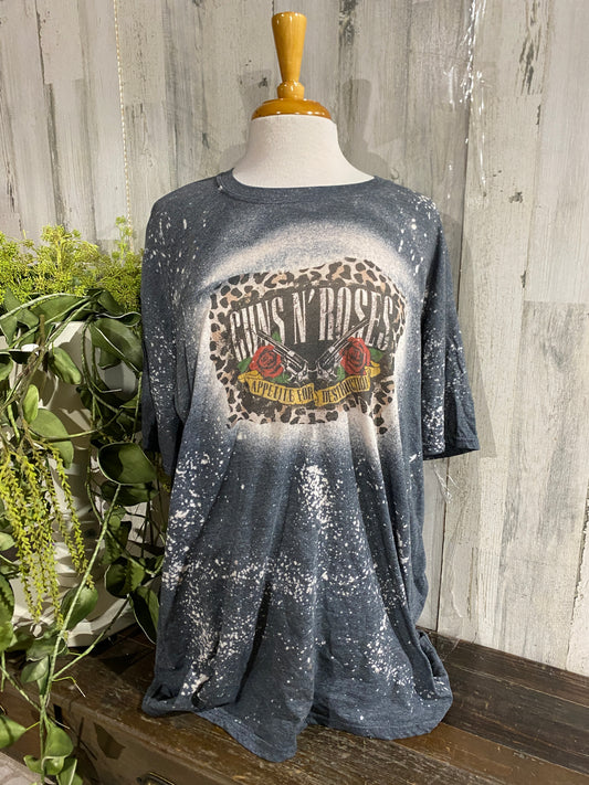 Womens Guns & Roses Bleached Tshirt 2XL