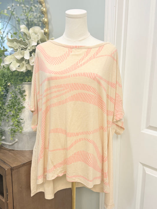 Womens Bucketlist Split OVERSIZED Blouse L/XL EUC