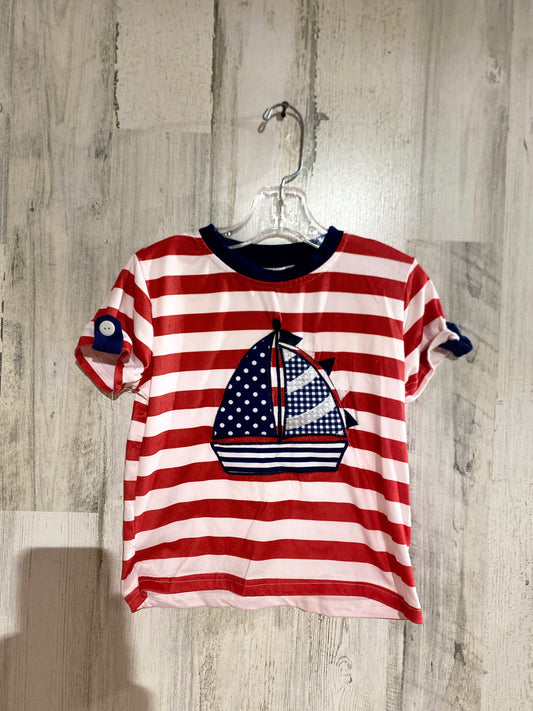 Boys Embroidered Saliboat Tee Sz 3