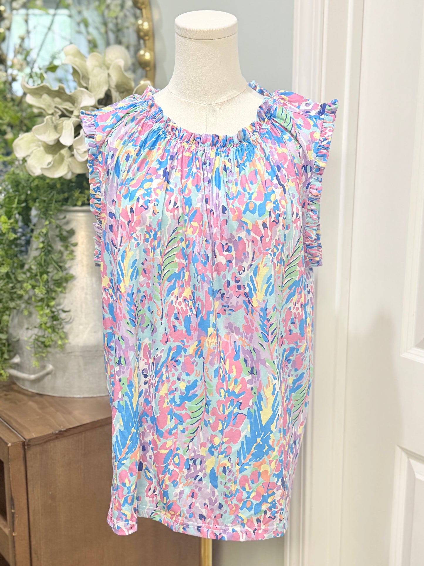 Womens Chicsoul Flutter Sleeve Blouse 1X EUC