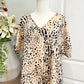 Womens Entro Leopard Satin Blouse Medium EUC