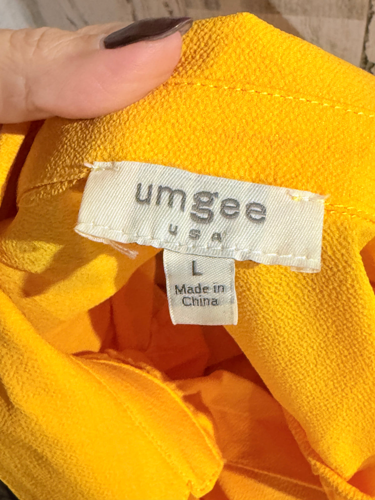 Womens Yellow Umgee Peplum Dress Large EUC