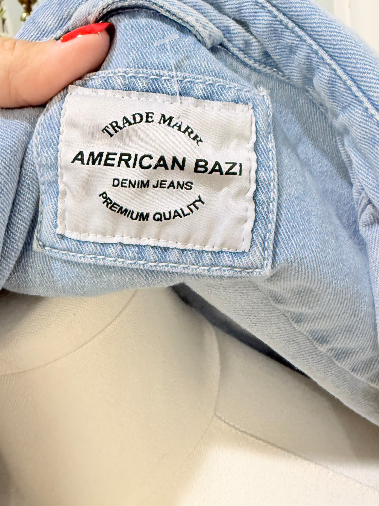 Womens American Bazi Denim Jacket Size Small EUC