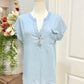 Womens Mine Denim Blouse Medium EUC