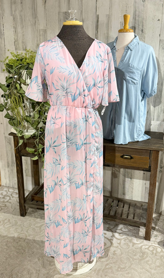 Womens Pink Lily Maxi Dress Size Large