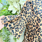 Womens Leopard Ruffle Sleeve Blouse Large NWOT