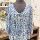 Womens Peach Love Leoaprd Babydoll Blouse Small