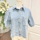 Womens Wishlist Denim Blouse Small EUC