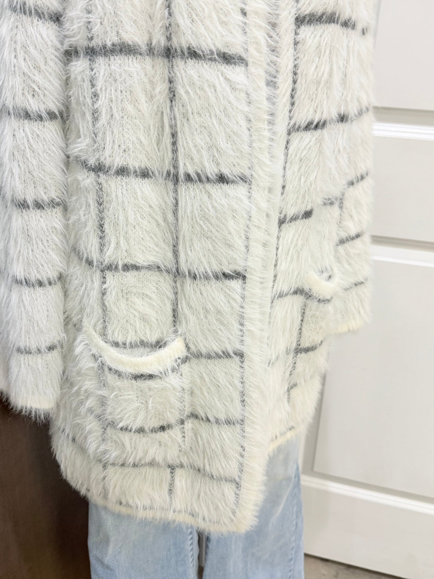 Womens Signature Studio Fuzzy Duster Large EUC