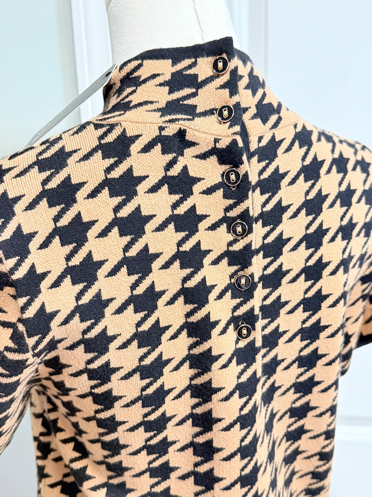 Womens Houndstooth Midi Dress Small NWT