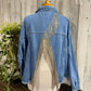 Womens NWT Andre Rhinstone Fringe Denim Jacket 2x