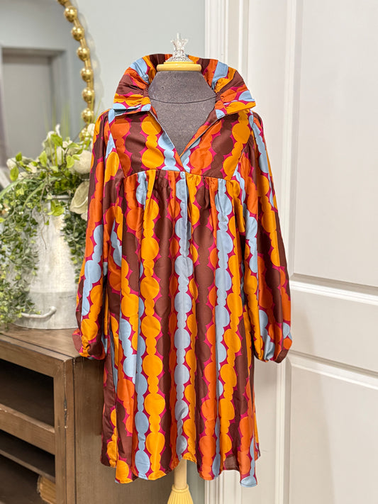 Womens Adrienne Puff Sleeve Dress 1X NWT
