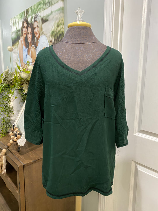 Womens Green Blouse Size Medium