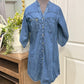 Womens Denim Button Down Dress XL EUC