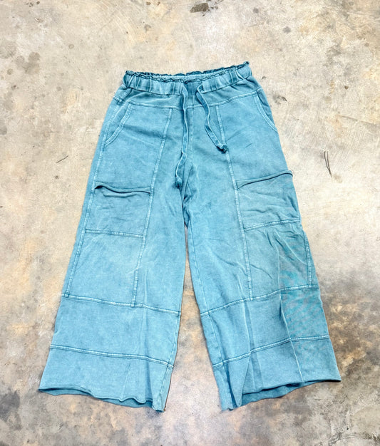 Womens Teal Cotton Pants Small EUC
