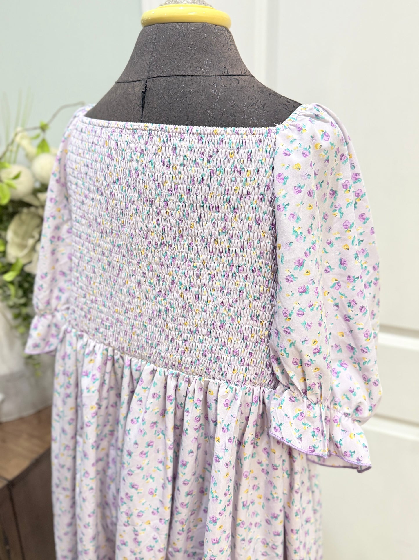 Womens Lavender Floral Dress 3XL EUC