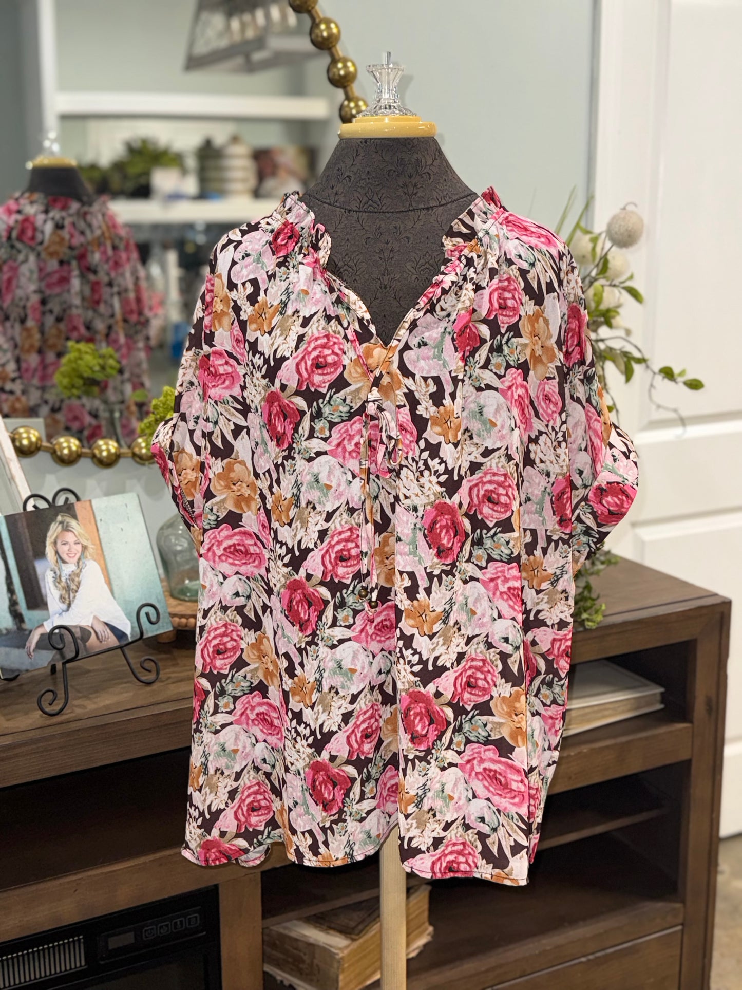 Womens Floral Blouse XL NWT