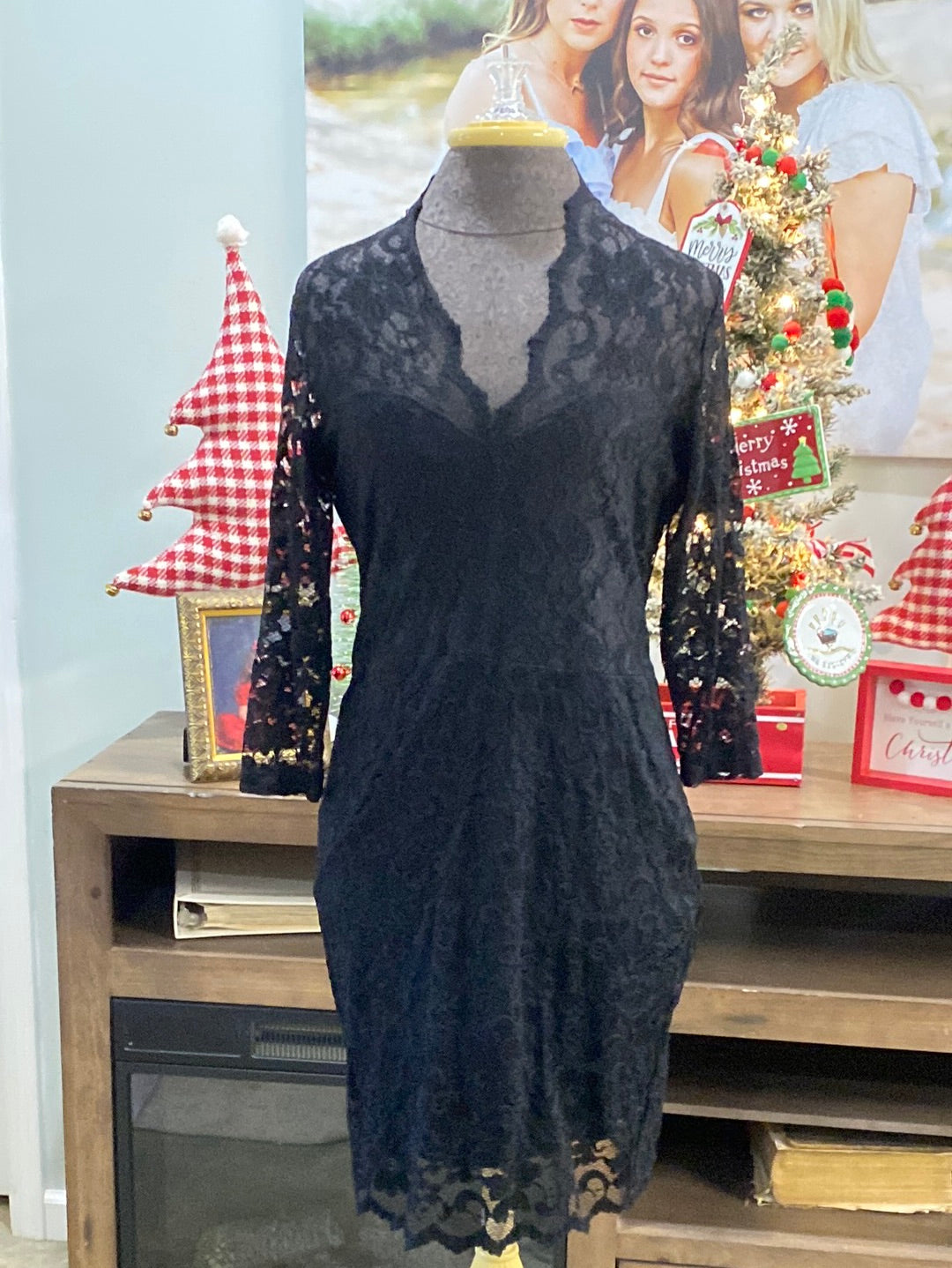 Womens Black Lace Karen Kane Dress Size Small