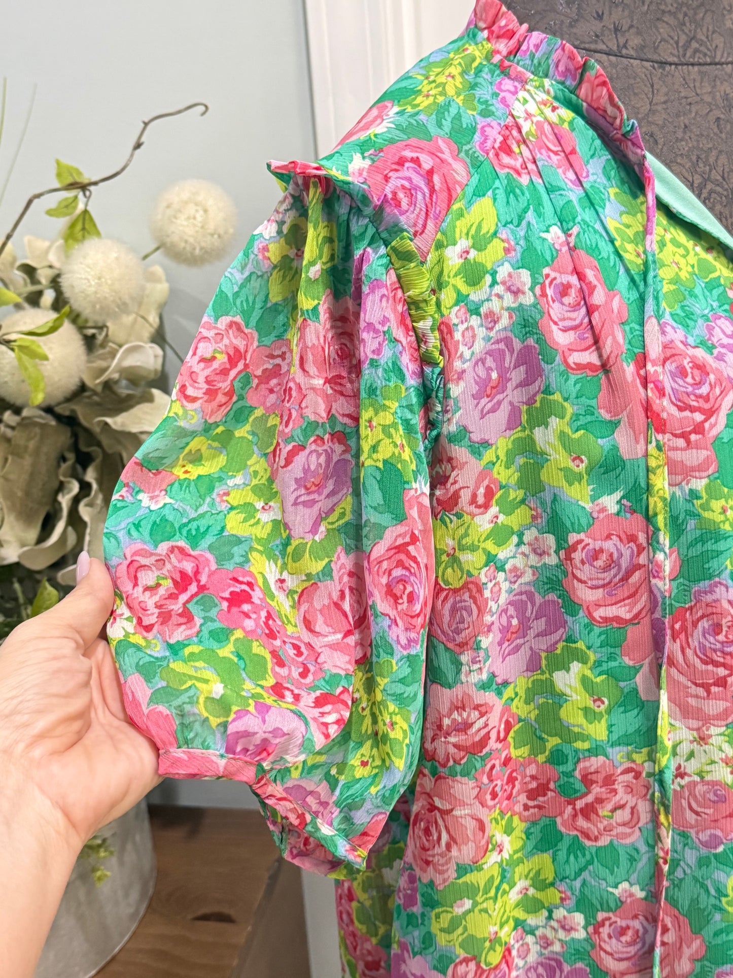 Womens Jodifl Floral Blouse Large EUC