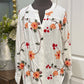 Womens White Embroidered Blouse Size Medium EUC