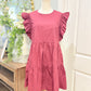 Womens English Factory Burgundy Dress Large EUC