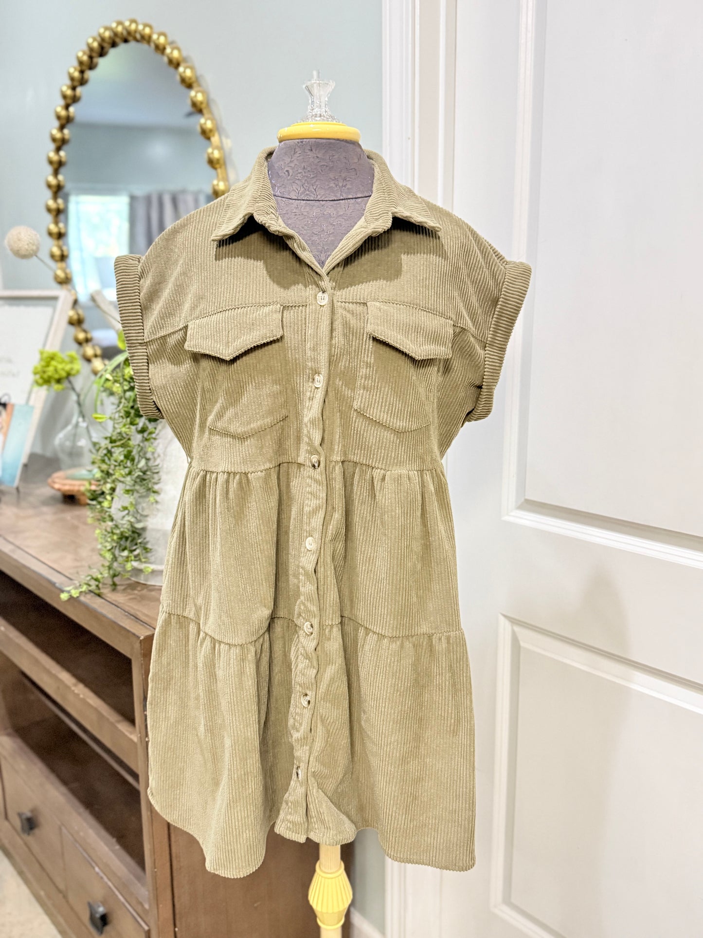 Womens Andree Corduroy Dress Large EUC