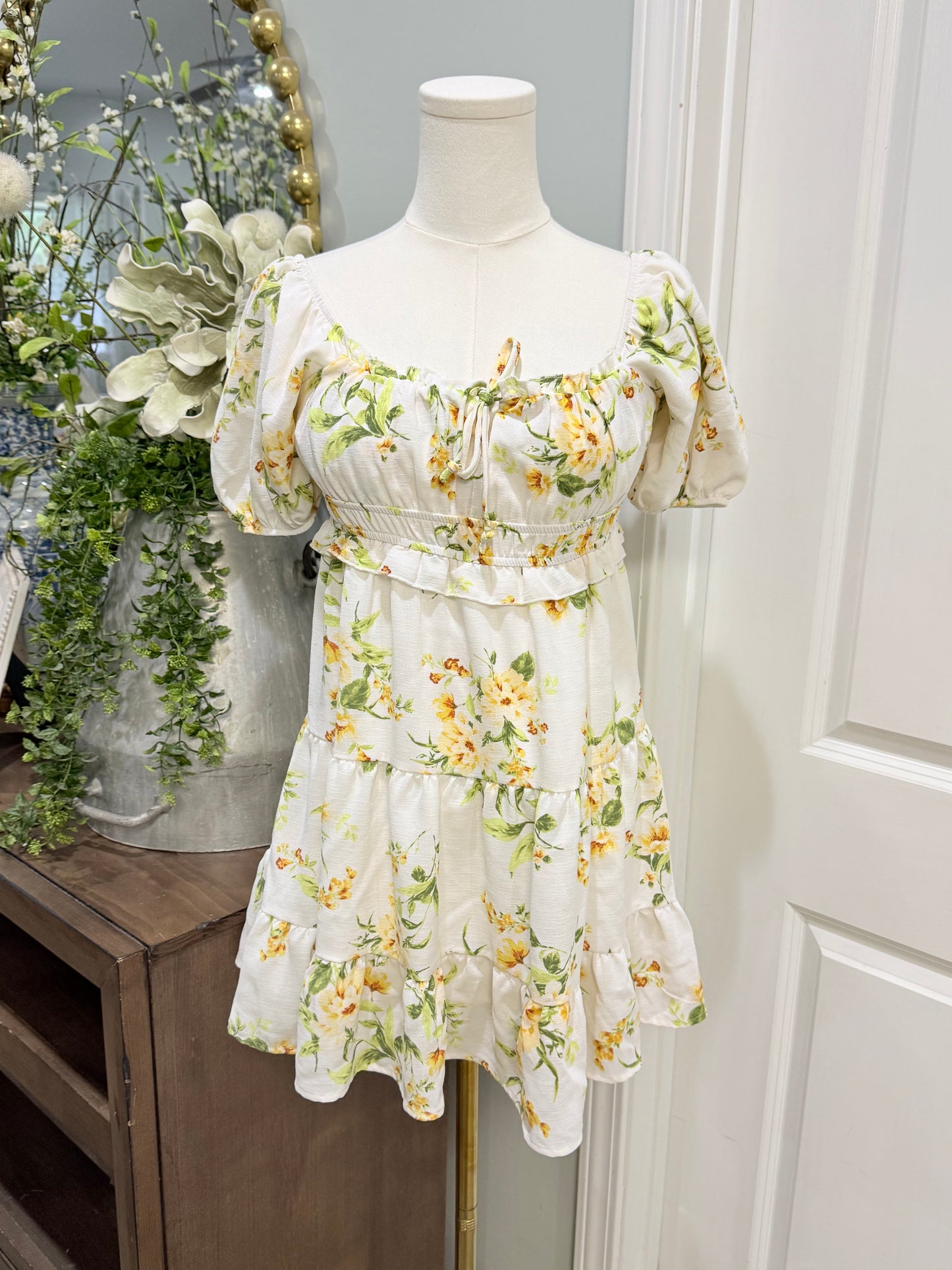 Womens Altard State White Floral Mini Dress XS EUC