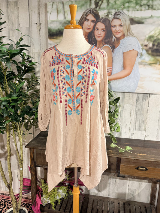 Womens Andree Embroidered Tunic Size Small EUC