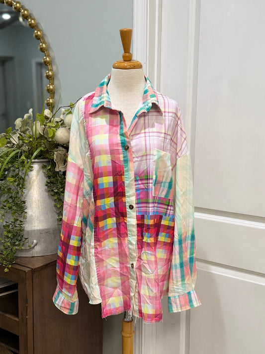 Womens Plaid Button Down Size 2XL