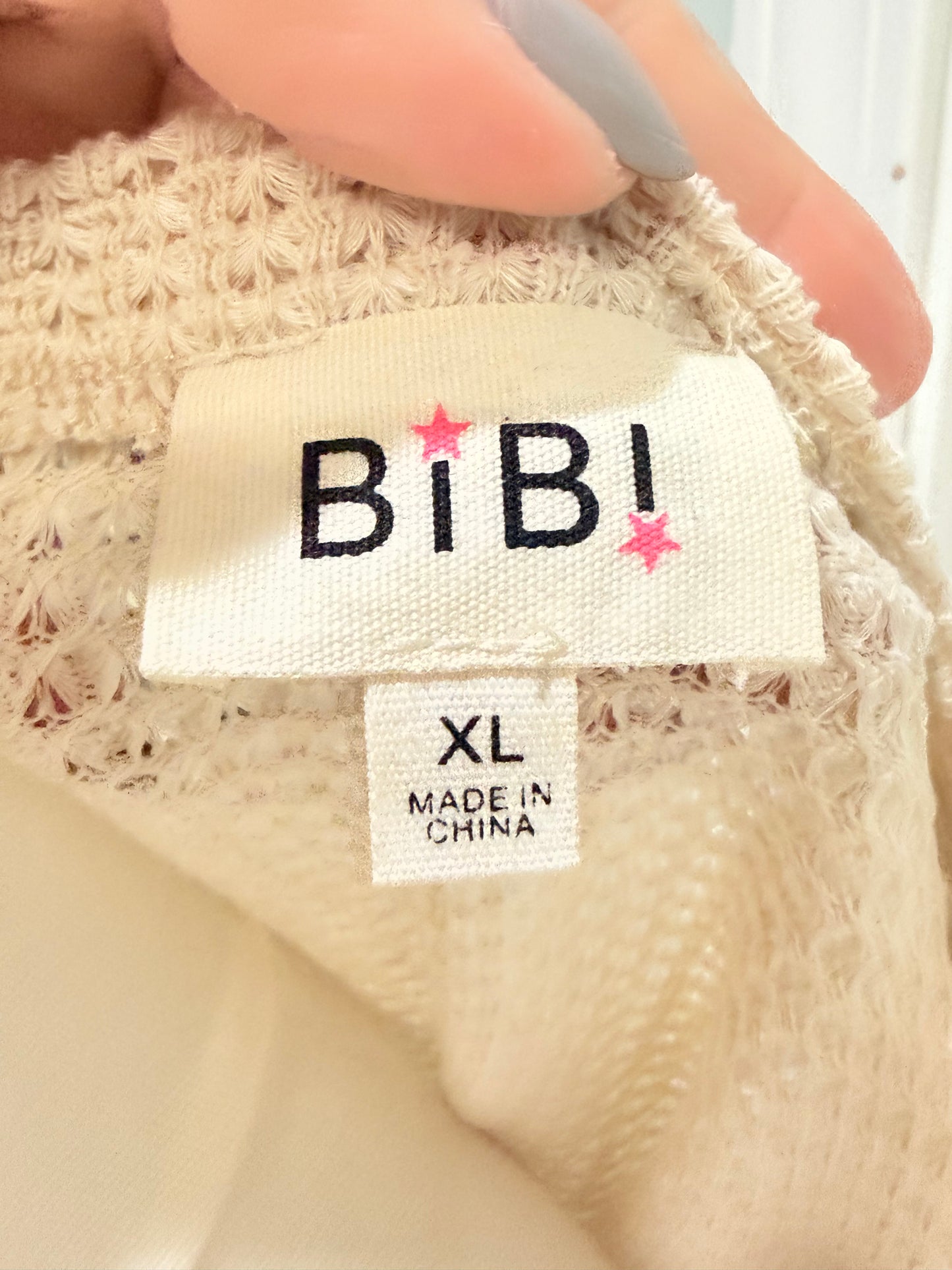 Womens BiBi Waffle Blouse XL EUC