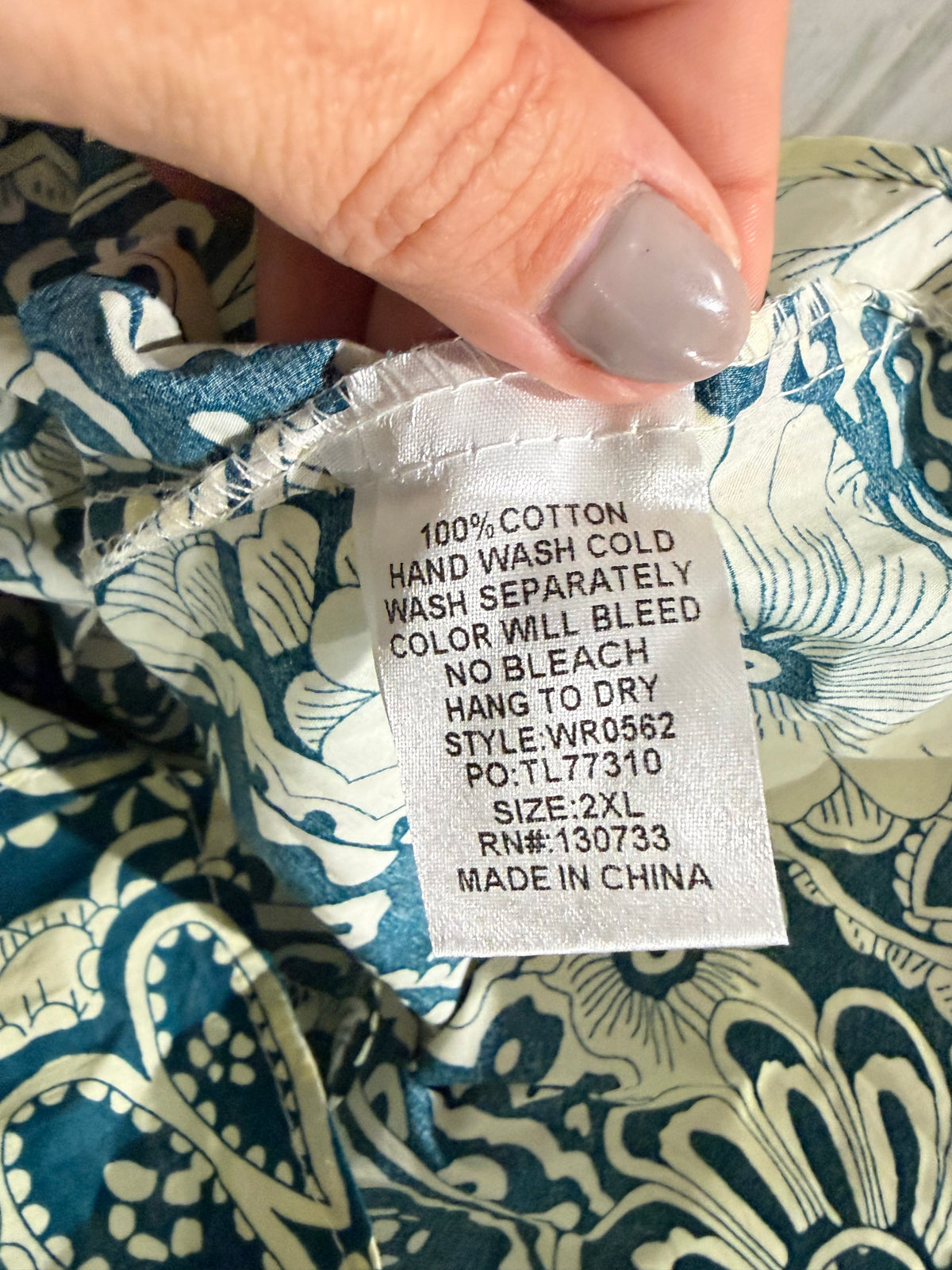 Womens Umgee Teal Floral Midi Dress 2XL NWT
