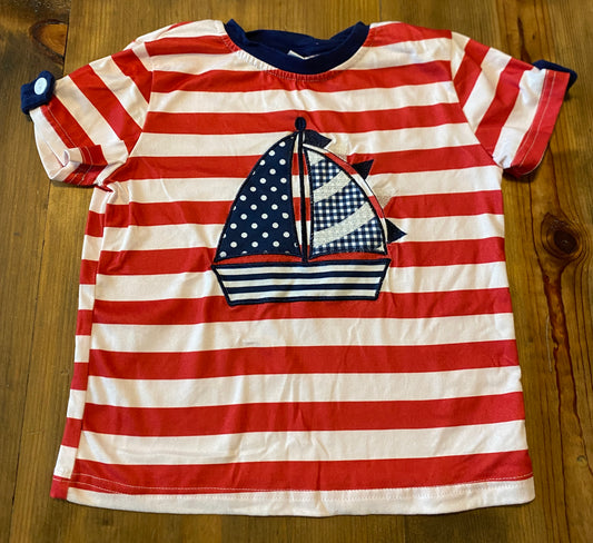 Boys Sailboat Applique Top Sz 4T