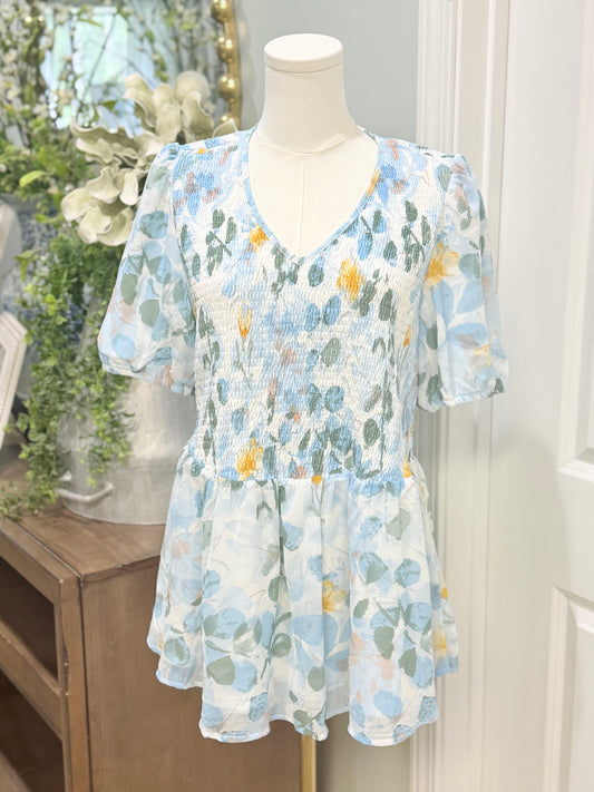 Womens Chicsoul Smocked Blouse 1X EUC