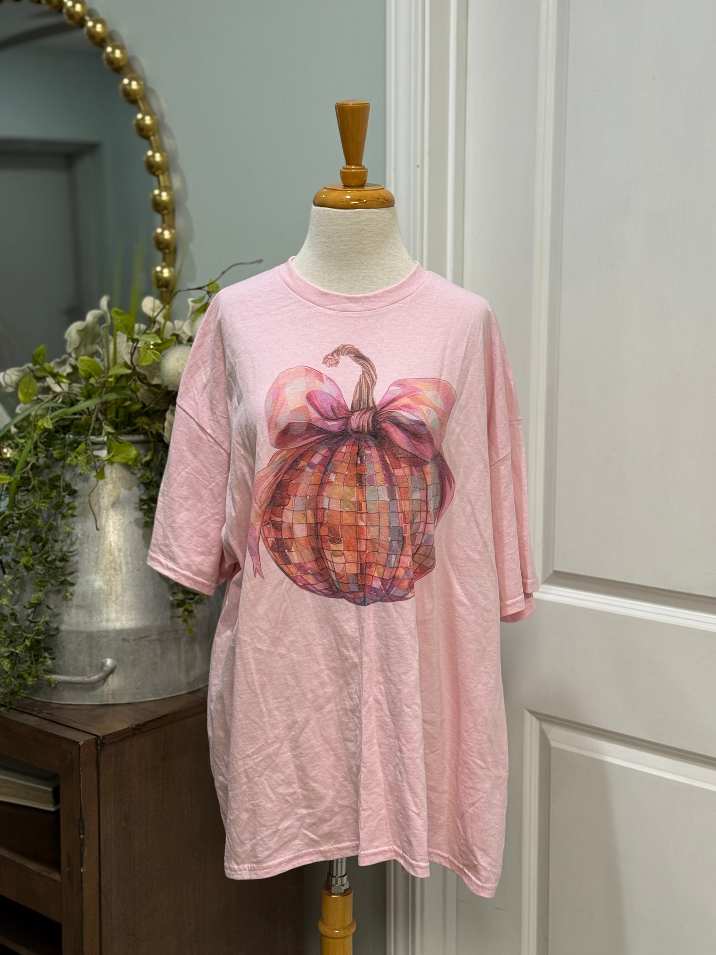 Womens Pumpkin Disco Ball Tee 2XL