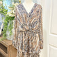 Womens Satin Snake Print Dress Large EUC