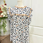 Womens Cow Print Blouse XL EUC